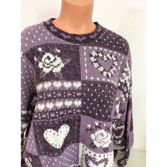 Vintage Knit Pastel Sweater Cottage Core Kawaii Womens 2X Made USA - Picture 2 of 6